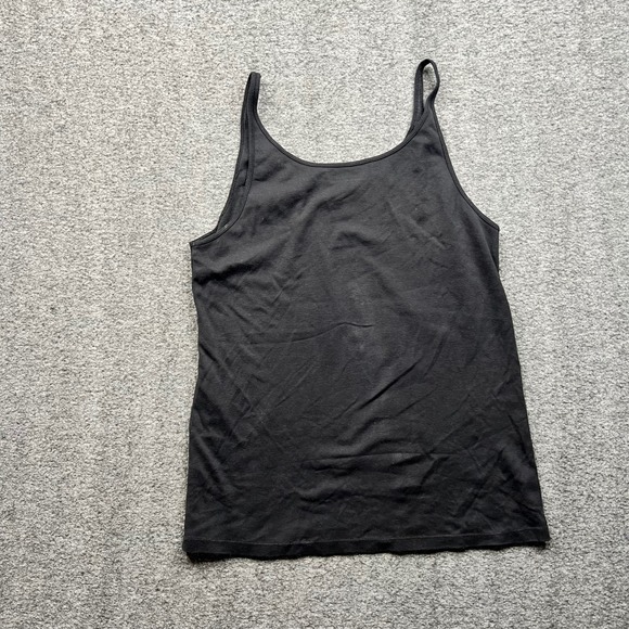 Eileen Fisher Tank Top Womens XL Black Scoop Neck Camisole Organic Cotton - Picture 4 of 9